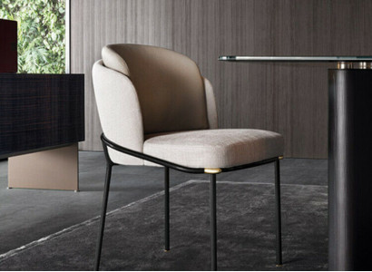 Ess Zimmer 1x Stuhl Stühle Polster Textil Modern Designer Lehn Sitz Sessel